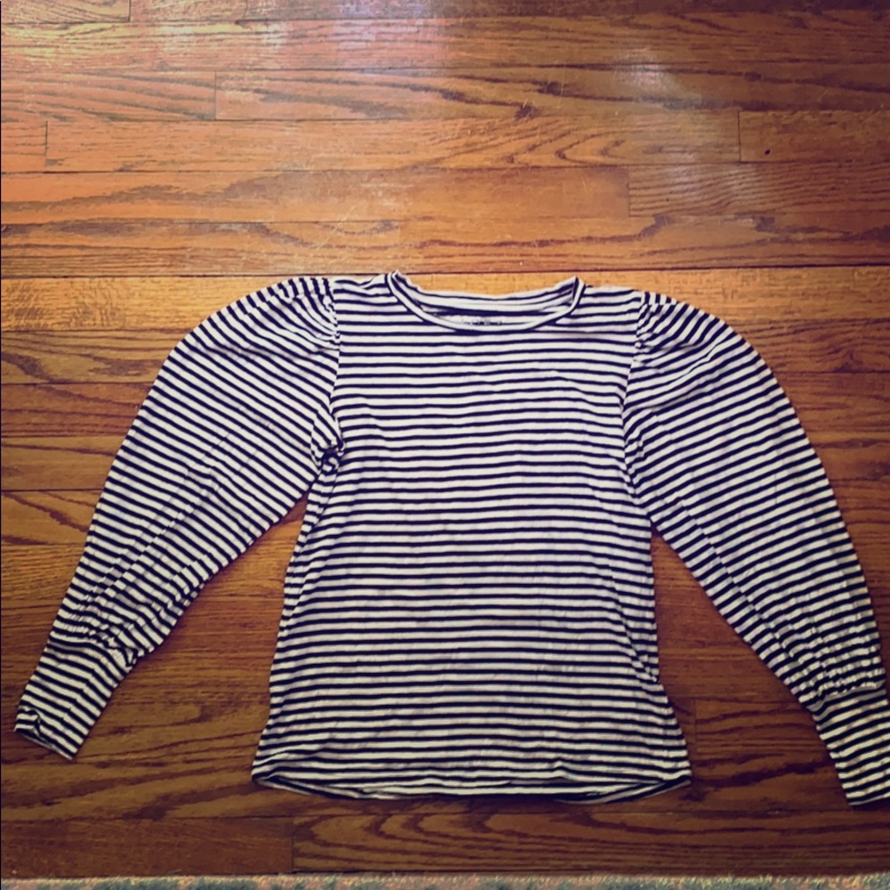 Loft striped balloon sleeved top.  Size XS